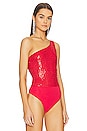 view 3 of 6 Remi One Shoulder Bodysuit in Red