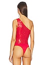 view 4 of 6 Remi One Shoulder Bodysuit in Red