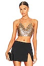 view 1 of 4 Cherie Drape Chain Top in Brown Multi