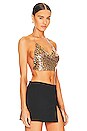 view 2 of 4 Cherie Drape Chain Top in Brown Multi