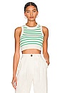 view 1 of 4 Phoebe Ultra Crop Vest in White & Green