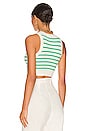 view 3 of 4 Phoebe Ultra Crop Vest in White & Green