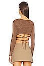 view 3 of 4 Jeannie Wrap Crop Top in Brown