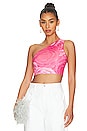 view 1 of 5 Anya Asymmetric Top in Hot Pink
