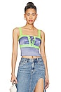 view 1 of 4 Adele Lace Up Cami Top in Blue & Green