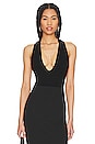 view 1 of 6 Jewels Cross Front Bodysuit in Black