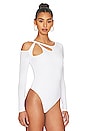 view 3 of 6 Yesenia Twist Bodysuit in White