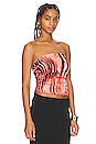 view 2 of 4 Della Ruched Strapless Top in Red Multi