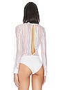 view 4 of 5 Dila Sheer Striped Bodysuit in White
