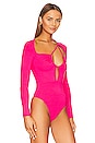 view 3 of 6 Aranza Ruched Bodysuit in Pink