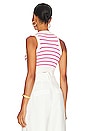 view 3 of 4 Phoebe Ultra Crop Vest in White & Pink