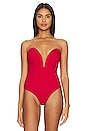 view 2 of 5 Gianna Sweetheart Bodysuit in Red