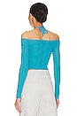 view 3 of 4 Reina Cut Out Knit Top in Aqua Blue