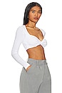 view 2 of 4 Erica Twist Front Top in White