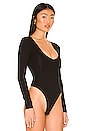 view 3 of 5 Malina Deep V Bodysuit in Black