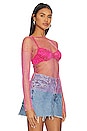 view 2 of 5 Karolie Sheer Rhinestone Top in Pink Metallic