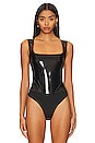 view 2 of 5 Brielle Faux Leather Bodysuit in Black