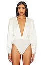 view 2 of 5 Tammie Deep V Bodysuit in Ivory