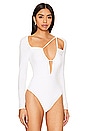view 3 of 5 Aranza Ruched Bodysuit in White