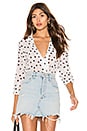 view 1 of 4 Piper Button Up Blouse in White & Black