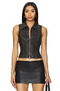 view 1 of 4 Rachel Faux Leather Vest in Distressed Black