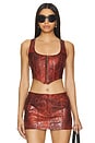 view 1 of 4 Juno Faux Leather Top in Red