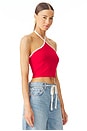view 2 of 4 Sirena Contrast Halter Top in Red & White