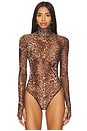 view 2 of 5 Twila Sheer Bodysuit in Leopard