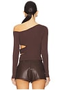 view 3 of 4 Romina Long Sleeve Top in Brown
