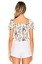view 3 of 4 Juliette Smocked Crop Top in White Tropical