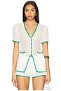 view 1 of 4 Brisa Top in White & Green