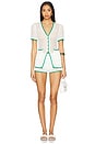 view 4 of 4 Brisa Top in White & Green