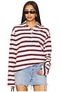 view 1 of 4 Cailyn Polo Top in Red & Navy