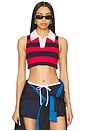 view 1 of 4 Koko Crop Top in Red & Navy