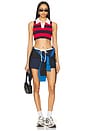 view 4 of 4 Koko Crop Top in Red & Navy