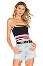 view 1 of 4 Selena Ribbed Tube Top in Black Stripe