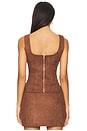 view 3 of 4 Patsie Faux Suede Top in Brown
