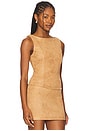 view 2 of 4 Aviva Faux Suede Top in Camel