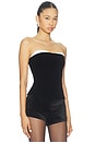 view 2 of 4 Anika Strapless Top in Black And White Velvet