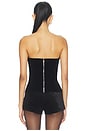 view 3 of 4 Anika Strapless Top in Black And White Velvet