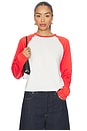 view 1 of 4 Gina Baseball Tee in Red & White