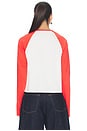 view 3 of 4 Gina Baseball Tee in Red & White