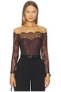 view 1 of 5 Rivka Off Shoulder Bodysuit in Brown