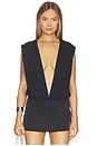 view 1 of 5 Kalley Deep V Bodysuit in Black