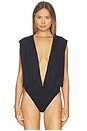 view 2 of 5 Kalley Deep V Bodysuit in Black