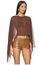 view 2 of 4 Amaya Cape Top in Brown