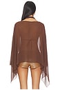 view 3 of 4 Amaya Cape Top in Brown