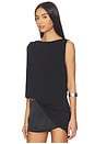 view 3 of 5 Caprice Asymmetrical Top in Black