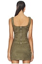 view 3 of 4 Patsie Faux Suede Top in Olive Green