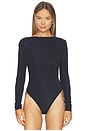 view 2 of 5 Elka Long Sleeve Bodysuit in Black